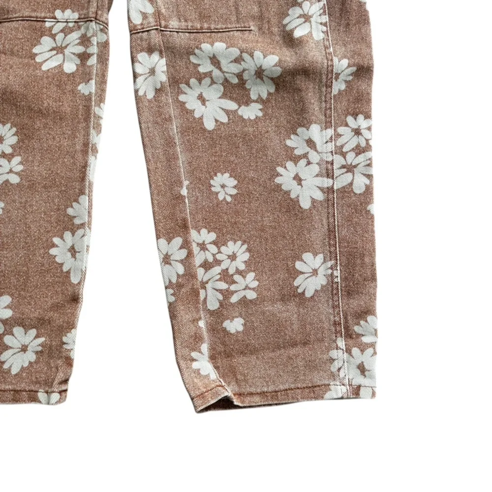 Floral Brown Pants, Entro, Size Medium, Boho, California, Floral Jean - Picture 5 of 8